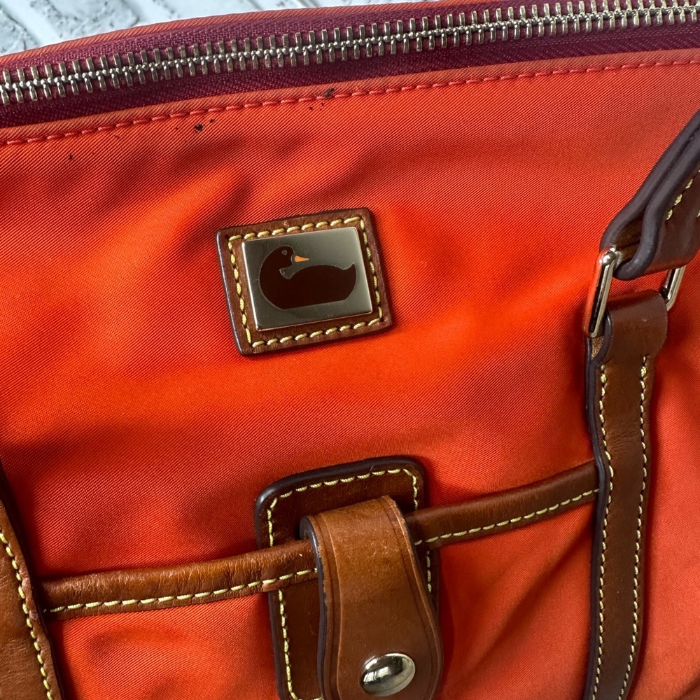 Dooney & Bourke Orange and Brown Tote Bag - Picture 8 of 9